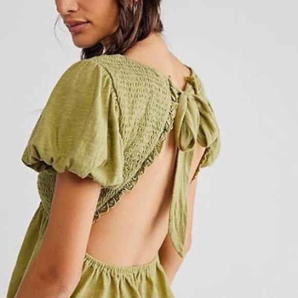 NWOT Green Free People Charolette top - Picture 2 of 2
